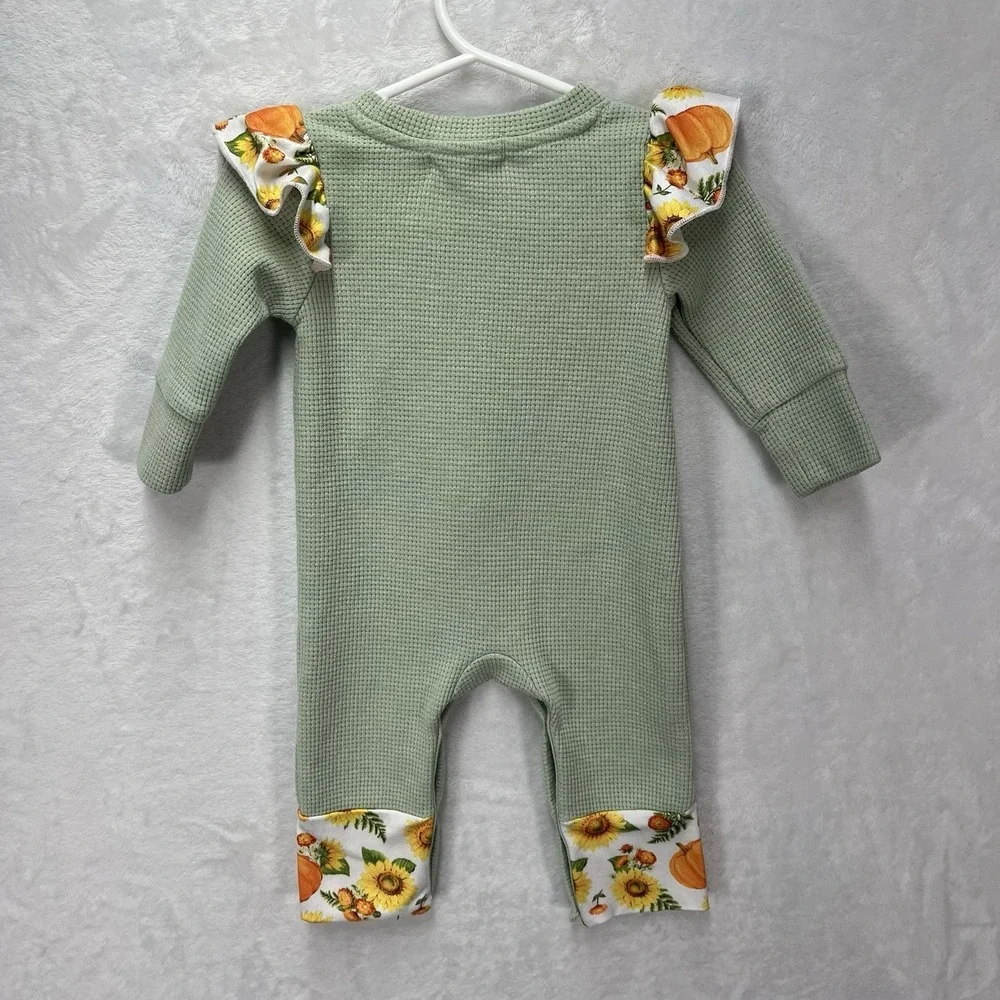 Marie Nicole Clothing Embroidered Applique Jumper Baby Girl 3-6M Pumpkin Fall